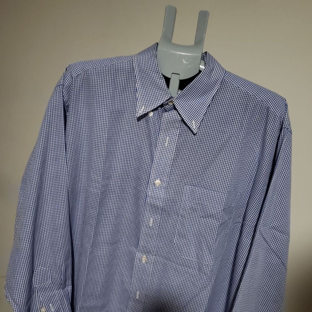 Gitman Bros. XL Made Expressly For Belk Blue and White Gingham Button Down Shirt